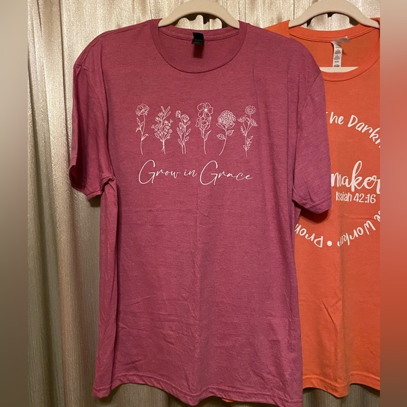 Two Christian T Shirts SZ Large Jesus Grace - Picture 2 of 7